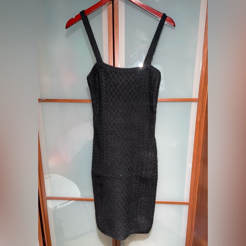 House of Harlow 1960 x Revolve Midi Black Bodycon Cable Knit Dress Size XS